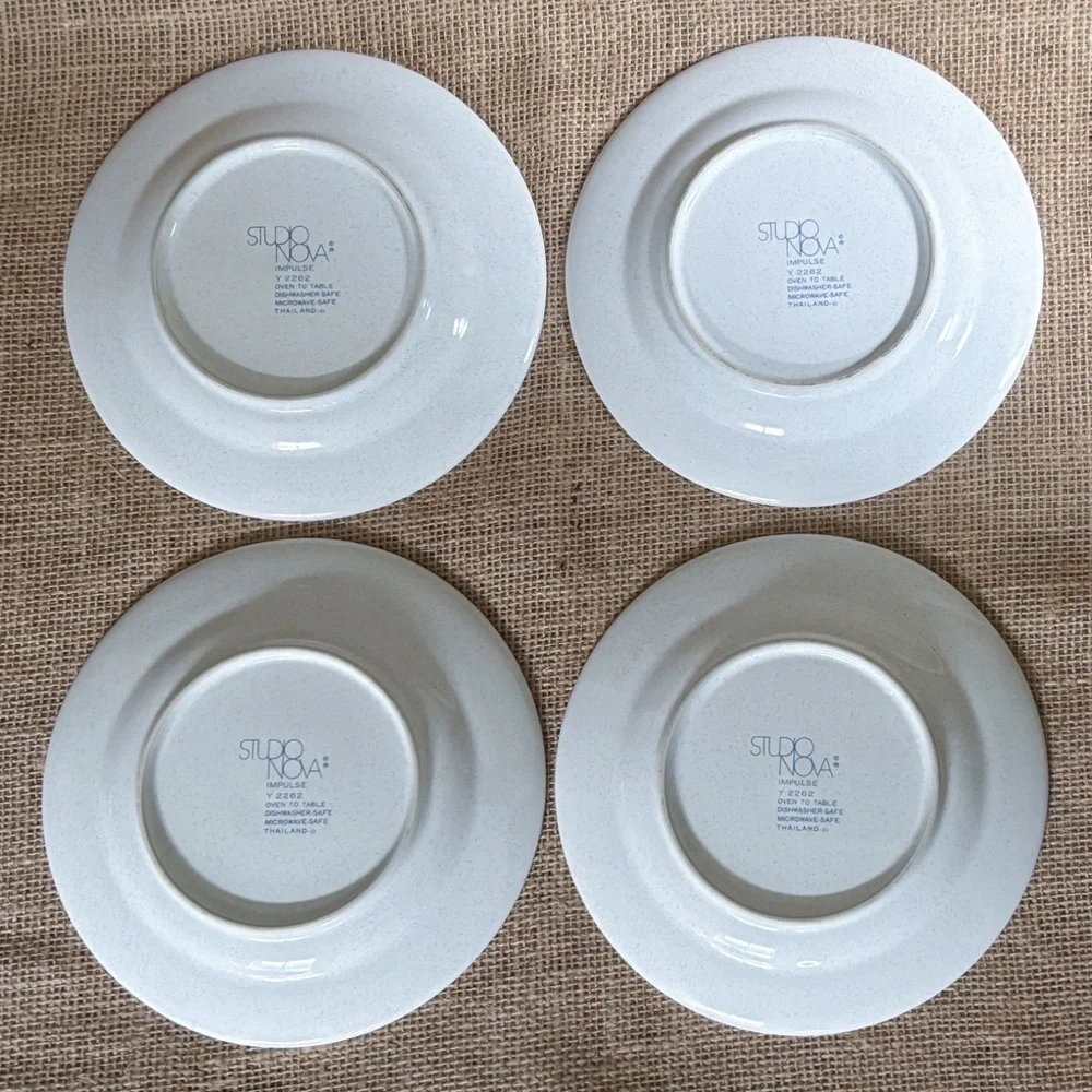 Vintage Studio Nova Impulse 7 Inch Bread Saucer Plates Funky Abstract New Wave